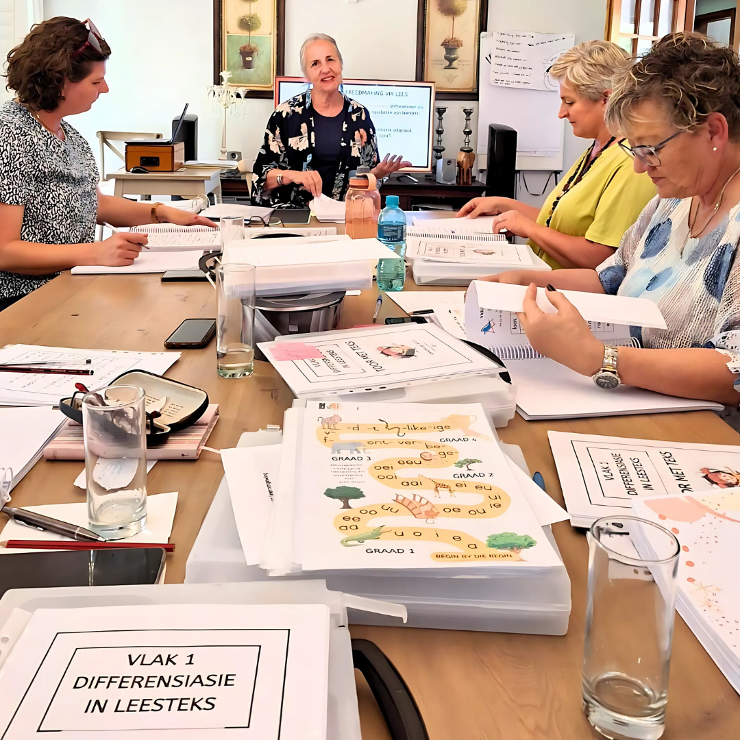 Annemarie teaching remedial reading resources to educators